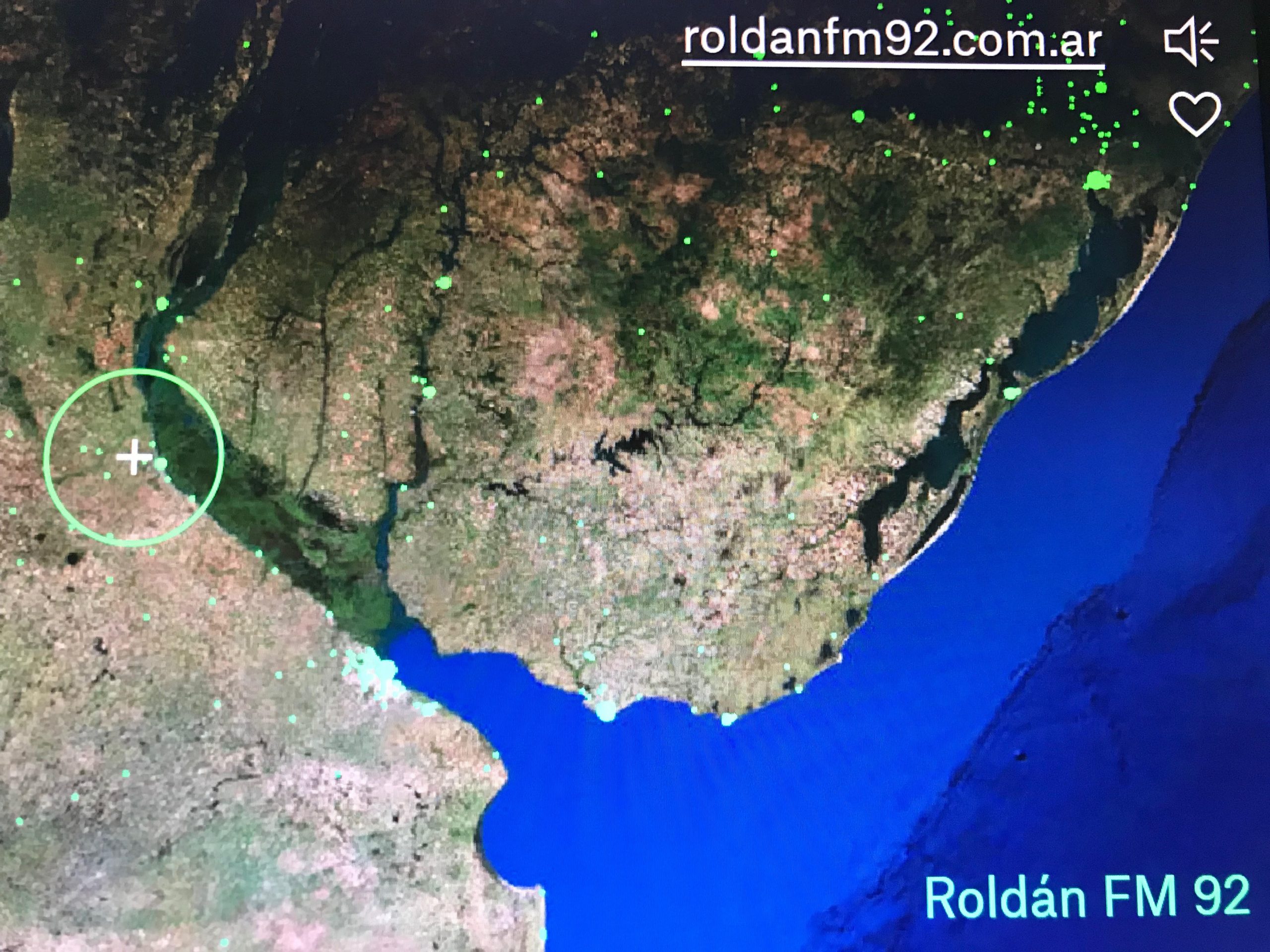 Mapa del mundo con la identificación de ubicación de Roldan